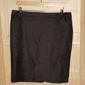 Chaus Womens Black Denim Pencil Skirt 14